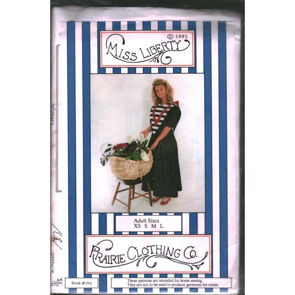 Vintage 1991 Prairie Clothing Co Miss Liberty Sewing Pattern Adult XS-L Dress - Picture 1 of 1